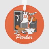 Basketball Lockerroom Custom Player Number Ornament (achterkant)