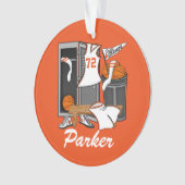Basketball Lockerroom Custom Player Number Ornament (voorkant)