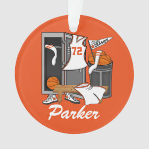Basketball Lockerroom Custom Player Number Ornament
