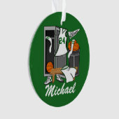 Basketball Lockerroom Custom Player Number Ornament (voorkant)