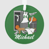 Basketball Lockerroom Custom Player Number Ornament (achterkant)