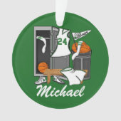 Basketball Lockerroom Custom Player Number Ornament (voorkant)