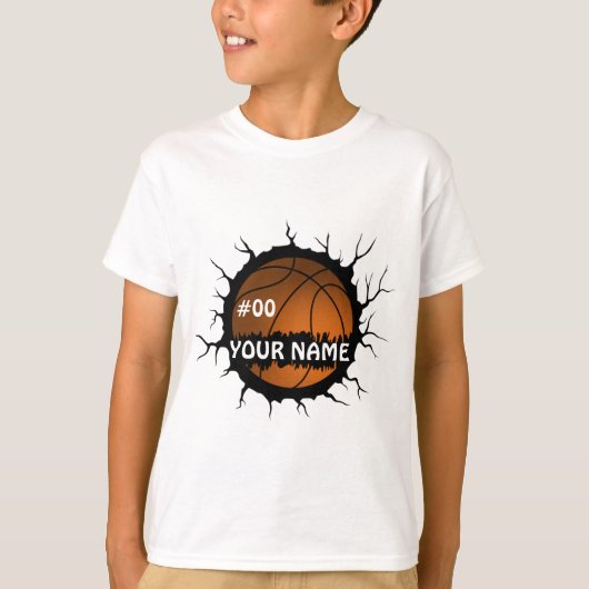 Basketball Logo, Basketball Custom Name T-shirt (Voorkant)