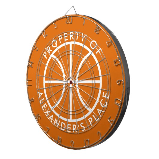 Basketball-logo-dartboard met aangepaste naam dartbord (Voorkant Rechts)