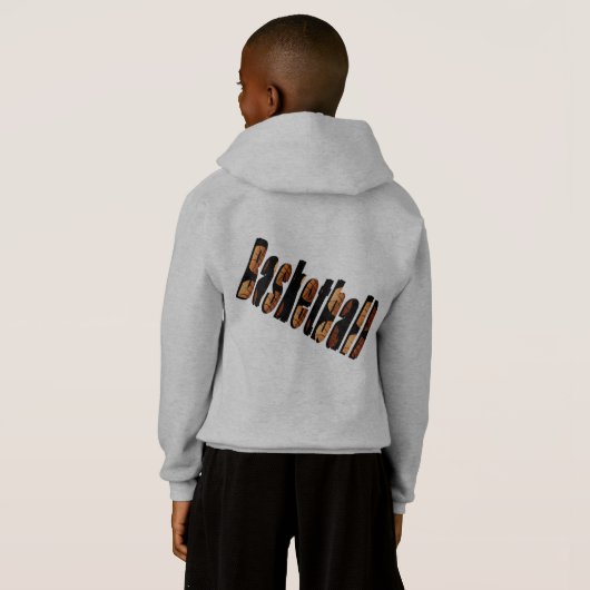 Basketball-Logo gemaakt van Basketballen, (Achterkant volledig)