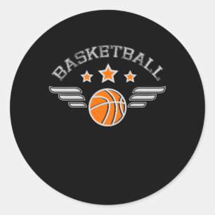 Basketball Logo met Wings Sport Team Ronde Sticker