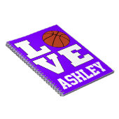 Basketball LOVE Aangepaste Basketball Player Name/ Notitieboek (Rechterzijde)