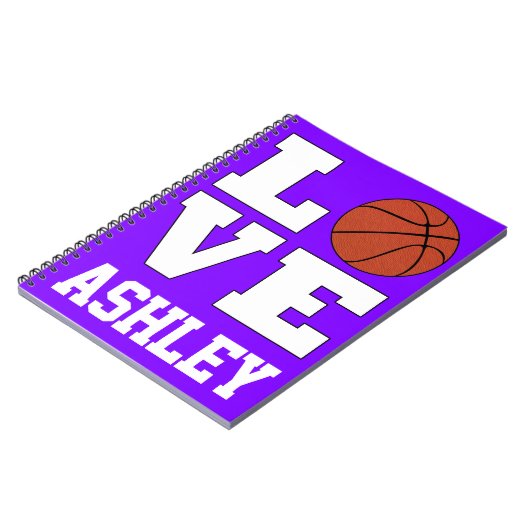 Basketball LOVE Aangepaste Basketball Player Name/ Notitieboek (Linkerzijde)