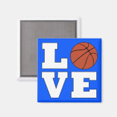 Basketball LOVE Aangepaste kleuren Basketball-vrie Magneet (Voorkant / Achterkant)