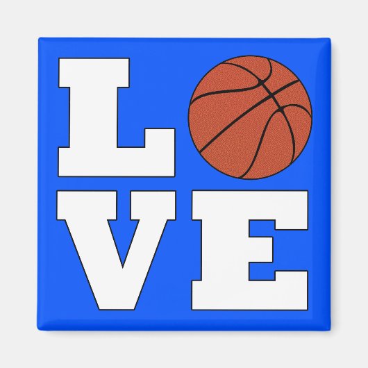 Basketball LOVE Aangepaste kleuren Basketball-vrie Magneet (Voorkant)