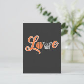 Basketball Love Basket Ball Sportspeler Briefkaart (Staand voorkant)
