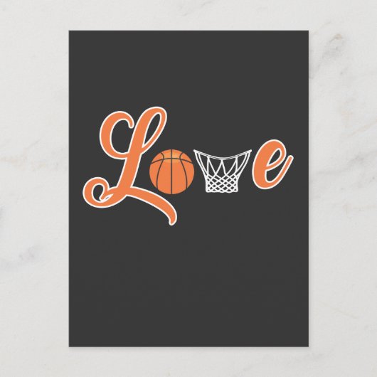 Basketball Love Basket Ball Sportspeler Briefkaart (Voorkant)
