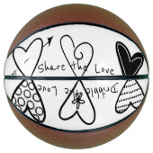 Basketball Love Black Hearts Deel de liefde Basketbal (Voorkant)