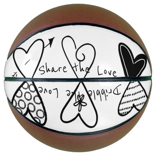 Basketball Love Black Hearts Deel de liefde Basketbal (Voorkant)