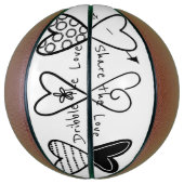 Basketball Love Black Hearts Deel de liefde Basketbal (Verticaal)
