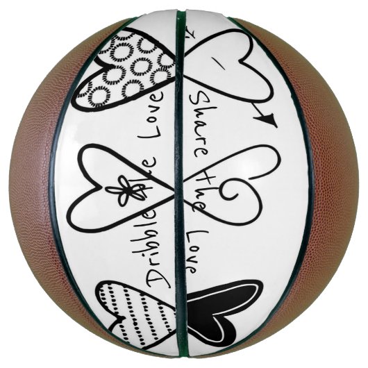 Basketball Love Black Hearts Deel de liefde Basketbal (Verticaal)