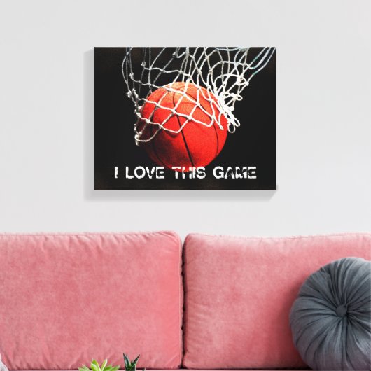 Basketball Love Canvas Afdruk (Insitu (Woonkamer))