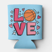 Basketball Love Cute Girls Women Basketball Player Blikjeskoeler (Achterkant)