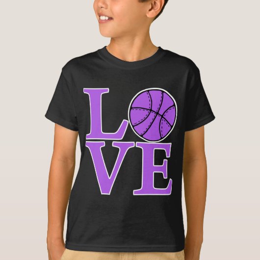 Basketball LOVE, lavender T-shirt (Voorkant)