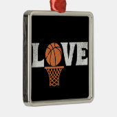 Basketball Love Metalen Ornament (Rechts)