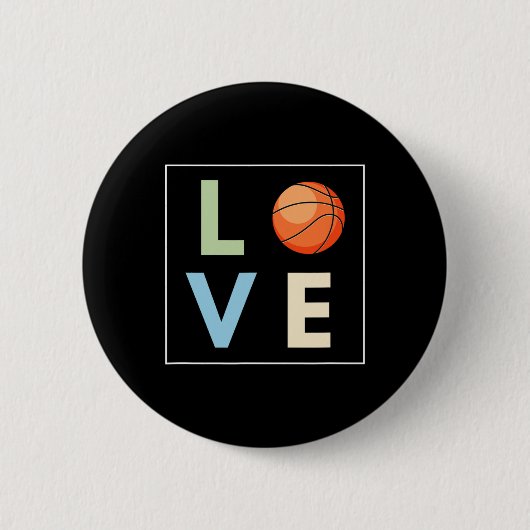 Basketball Love Ronde Button 5,7 Cm (Voorkant)