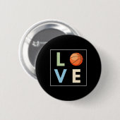 Basketball Love Ronde Button 5,7 Cm (Voorkant /achterkant)