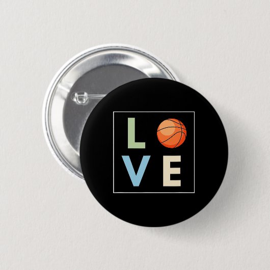 Basketball Love Ronde Button 5,7 Cm (Voorkant /achterkant)