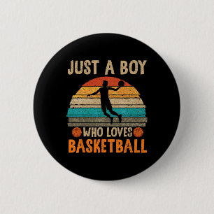 Basketball Lover Boys Basketball Sport Bask Ronde Button 5,7 Cm