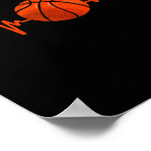 Basketball Lover Hartslag  Retro Basketbal Poster (Hoek)