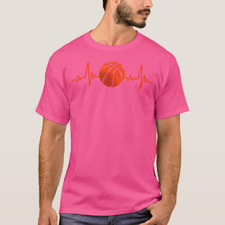 Basketball Lover Hartslag Retro Basketbal T-shirt
