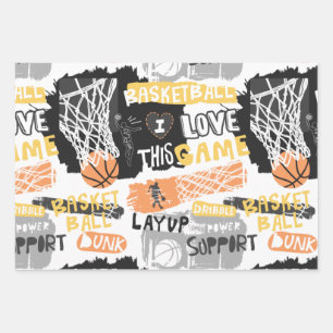 Basketball Lover Patroon Inpakpapier Vel