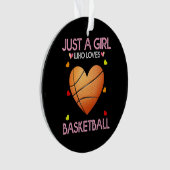Basketball Lover Women geeft gewoon een meisje dat Ornament (voorkant)