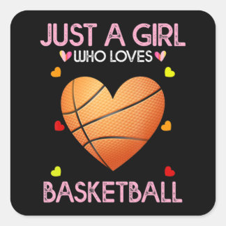 Basketball Lover Women geeft gewoon een meisje dat Vierkante Sticker