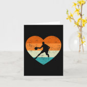 Basketball Lovers Heart Love Retro Valentijnsdag Kaart (Gele Bloem)