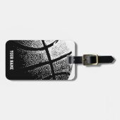 Basketball lugguge label met naam of monogram bagagelabel (Voorkant horizontaal)