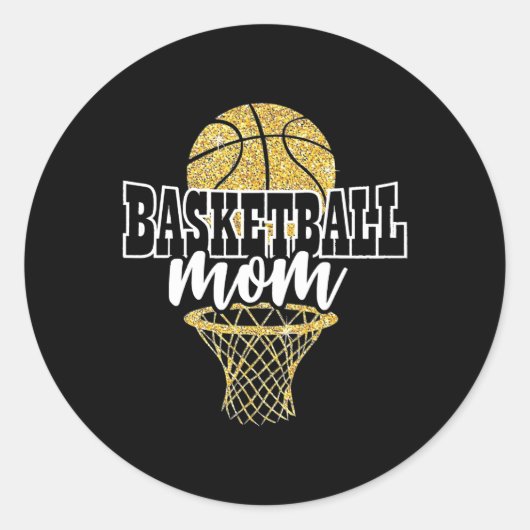 Basketball Ma Basket Hoop Ronde Sticker (Voorkant)