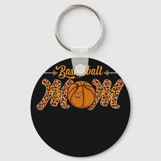 Basketball Ma Leopard Sportspelers Moederdag Sleutelhanger (Voorkant)
