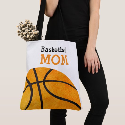 Basketball Ma Retro Speciaal Trendy Sinaasappel Tote Bag (Dichtbij)