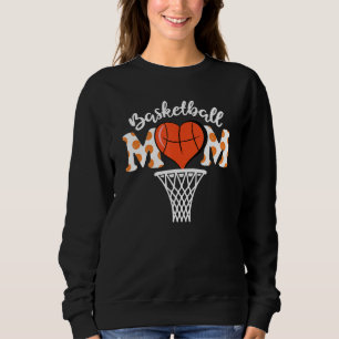 Basketball Mam Heart Funny Sport Lovers Moeder D Trui