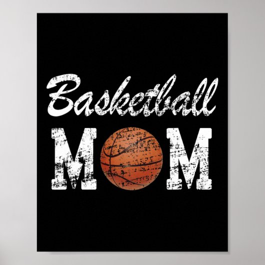 Basketball mam koelt novelty Distress Poster (Voorkant)