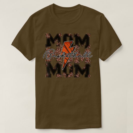 Basketball Mam leopard bliksemschicht basketbal T-shirt (Design voorkant)