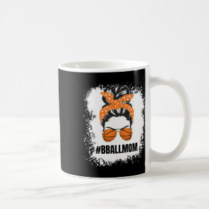 Basketball Mam Messy Bun Proud Mama Bball Basketba Koffiemok