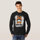 Basketball Mam Messy Bun Proud Mama Bball Basketba T-shirt (Voorkant volledig)