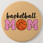 Basketball Mam Moederdag Ronde Button 6,0 Cm (Voorkant)
