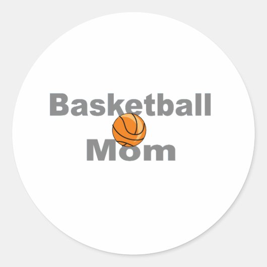 BasketBall Mam Ronde Sticker (Voorkant)
