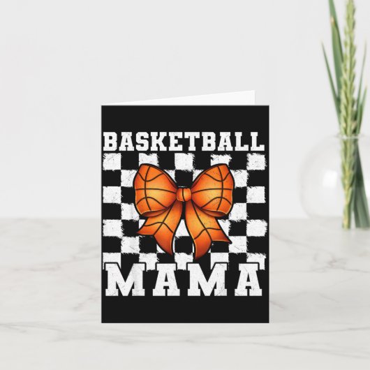 Basketball Mama Coquette Bow Game Day Funny Srts L Kaart (Voorkant)