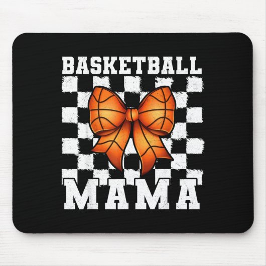 Basketball Mama Coquette Bow Game Day Funny Srts L Muismat (Voorkant)