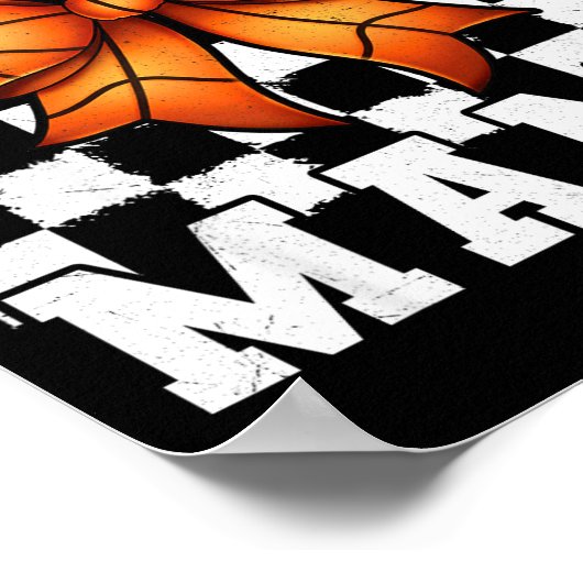 Basketball Mama Coquette Bow Game Day Funny Srts L Poster (Hoek)