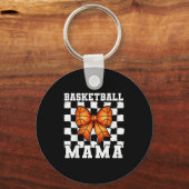 Basketball Mama Coquette Bow Game Day Funny Srts L Sleutelhanger (Voorkant)
