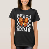 Basketball Mama Coquette Bow Game Day Funny Srts L T-shirt (Voorkant)